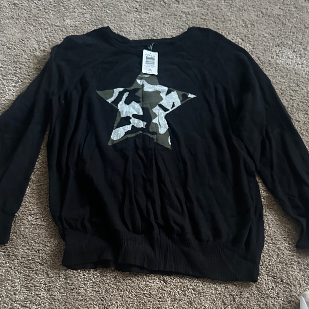 Torrid Sweater with Camouflage Star